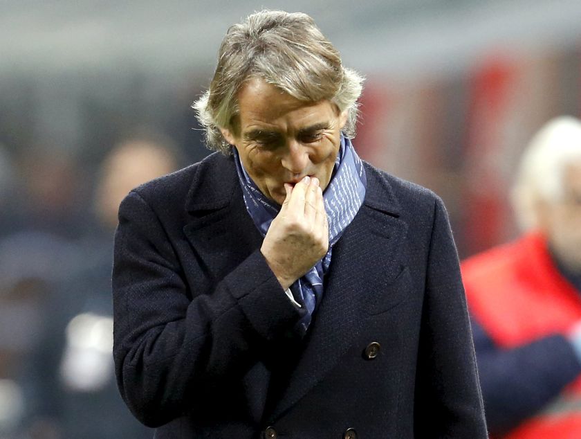 Inter Milan's coach Roberto Mancini reacts at the end of the match against Lazio at the San Siro Stadium, Milan, December 21, 2015. u00e2u20acu201d Reuters pic