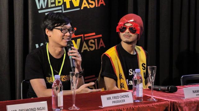 Namewee (right) and Fred Chong at the press conference of the u00e2u20acu02dcBanglasiau00e2u20acu2122 Kickstarter crowd-funding campaign launch. u00e2u20acu201d Picture courtesy of The Hive.Asia