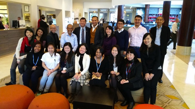 Singaporean activists at the Paris climate talks with Minister for the Environment and Water Resources Masagos Zulkifli. u00e2u20acu201d TODAY pic