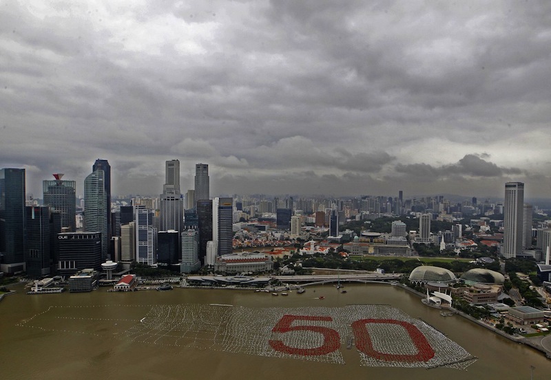 Wishing spheres forming the number '50' in Marina Bay. u00e2u20acu201d TODAY pic