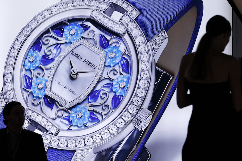 Visitors on the Roger Dubuis stand during the opening day of the Salon International de la Haute Horlogerie (SIHH) attend the fair in Geneva January 18, 2016. u00e2u20acu201d Reuters pic