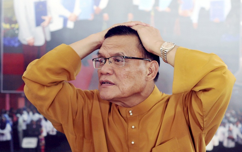 Pahang Mentri Besar Datuk Seri Adnan Yaakob reacts during a press conference in Bentong, Pahang, on January 8, 2016. u00e2u20acu201d Bernama pic