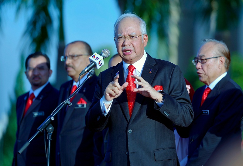 Prime Minister Datuk Seri Najib Razak speaks at the monthly assembly of the Prime Ministeru00e2u20acu2122s Department in Putrajaya, January 11, 2016. u00e2u20acu201d Bernama pic