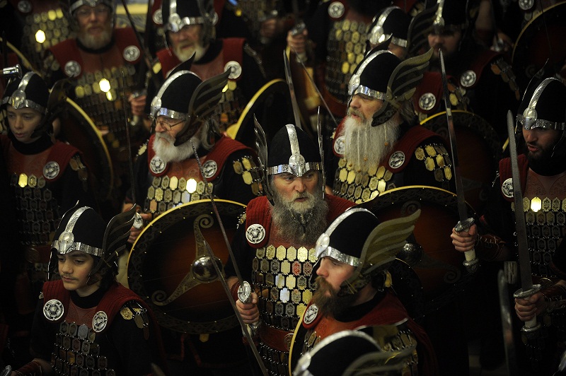 Participants dressed as Vikings prepare to participate in the annual Up Helly Aa festival in Lerwick, Shetland Islands, on January 26, 2016. u00e2u20acu201d AFP pic