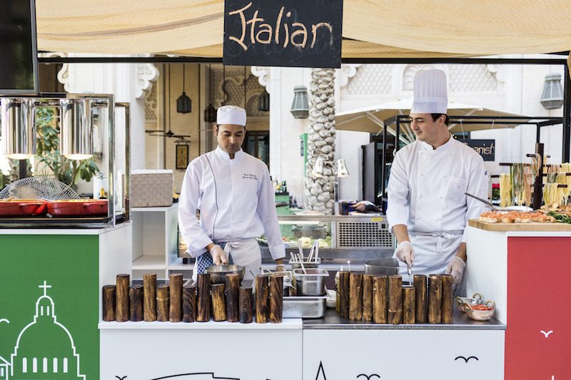 An Italian live cooking station, for brunch at the Jumeirah Al Qasr hotel, inside the Madinat Jumeirah resort, in Dubai, United Arab Emirates, December 18, 2015. — Picture by Christophe Viseux/The New York Times
