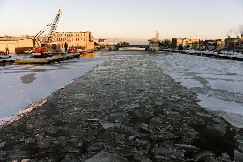 The Manitowoc River leads to Lake Michigan in Manitowoc County, the area portrayed in the Netflix documentary series ‘Making a Murderer,’ January 12, 2016. — Picture by Lauren Justice/The New York Times