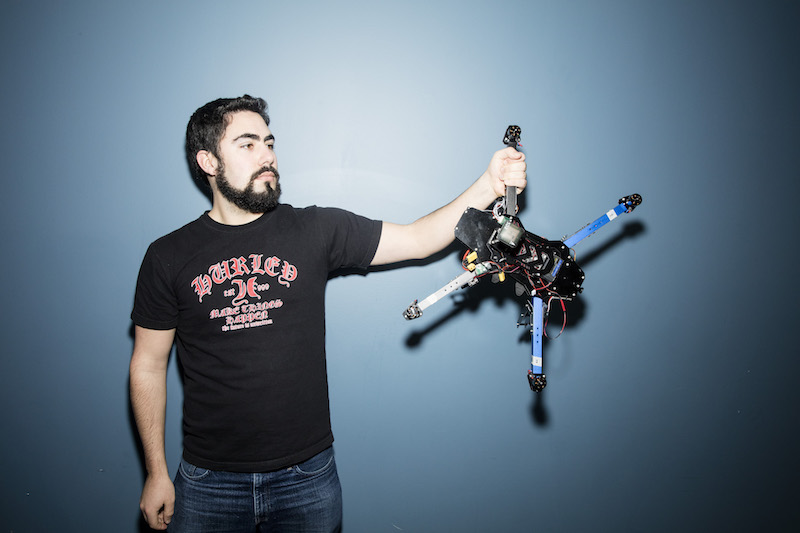 Turner Carr with his quadcopter at the University of North Dakota in Grand Forks, North Dakota, November 24, 2015. — Picture by Tim Gruber/The New York Times