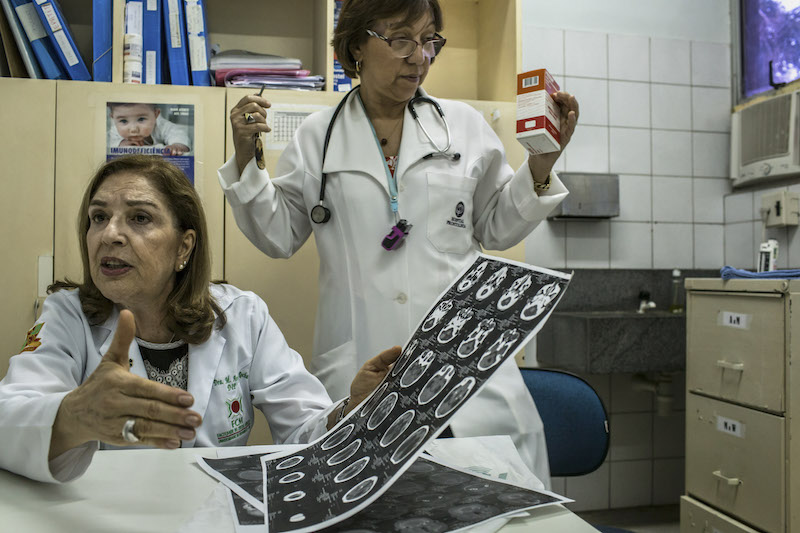 Dr Angela Rocha shows a tomography result of a baby with microcephaly at the Oswaldo Cruz Hospital in Recife, Brazil, January 29, 2016. u00e2u20acu201d Picture by Mauricio Lima/The New York Times