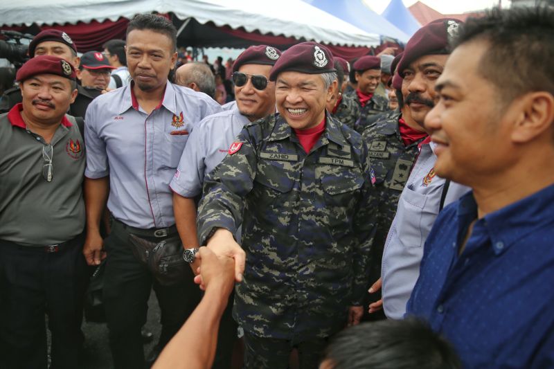 Datuk Seri Dr Ahmad Zahid Hamidi greets the crowd at the 41st Special Actions Unit Anniversary Celebration in Cheras, January 1, 2016. u00e2u20acu2022 Picture by Saw Siow Feng