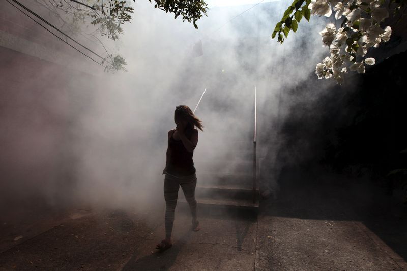 A woman walks away from her apartment as health workers fumigates the Altos del Cerro neighbourhood against the Zika virus and other mosquito-borne diseases in Soyapango, El Salvador January 21, 2016. u00e2u20acu201d Reuters pic