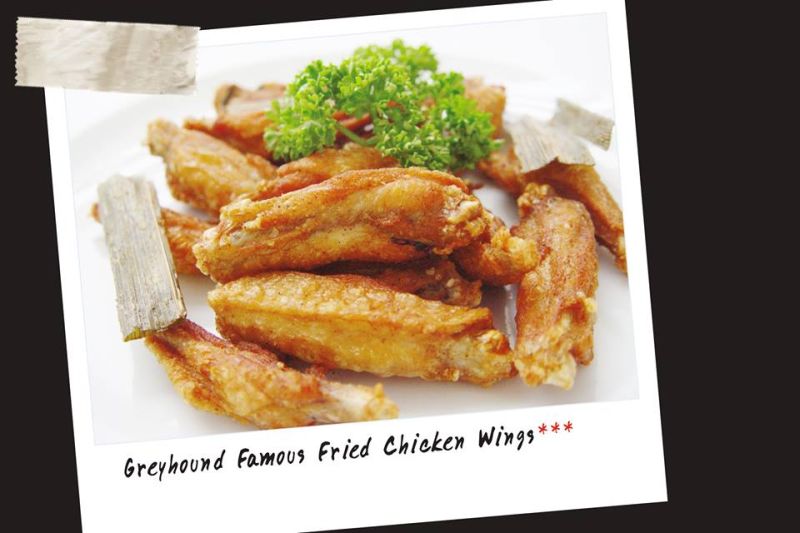 Greyhound famous fried chicken wings is marinated in fish sauce that makes it so delectable and finger-licking good. 