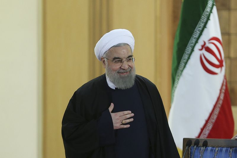 Iranian President Hassan Rouhani gestures as he arrives for a news conference in Teheran, January 17, 2016. u00e2u20acu201d Reuters pic 