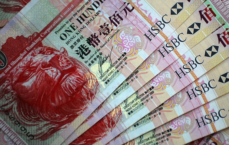 This photo shows HSBC 100 Hong Kong dollar banknotes in Hong Kong on March 2, 2009. u00e2u20acu201d AFP pic