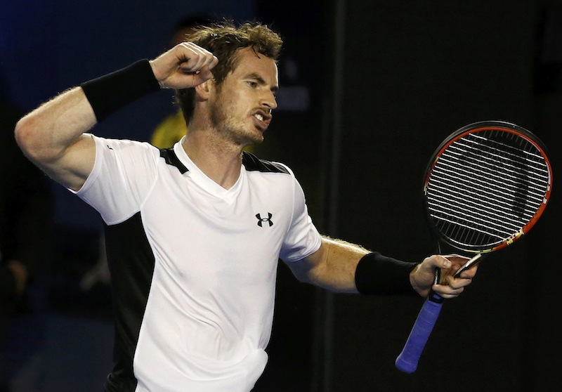 Andy Murray celebrates after winning his quarter-final match against Spain's David Ferrer at the Australian Open tennis tournament at Melbourne Park, Australia, January 27, 2016. u00e2u20acu201d Reuters pic