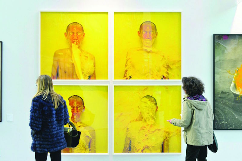 Singaporean artist Lee Wen, seen here in a series of his u00e2u20acu02dcYellow Manu00e2u20acu2122 portraits at last yearu00e2u20acu2122s Art Paris Art Fair, is this yearu00e2u20acu2122s recipient of the Joseph Balestier Award for Freedom of Art. u00e2u20acu201d TODAY pic