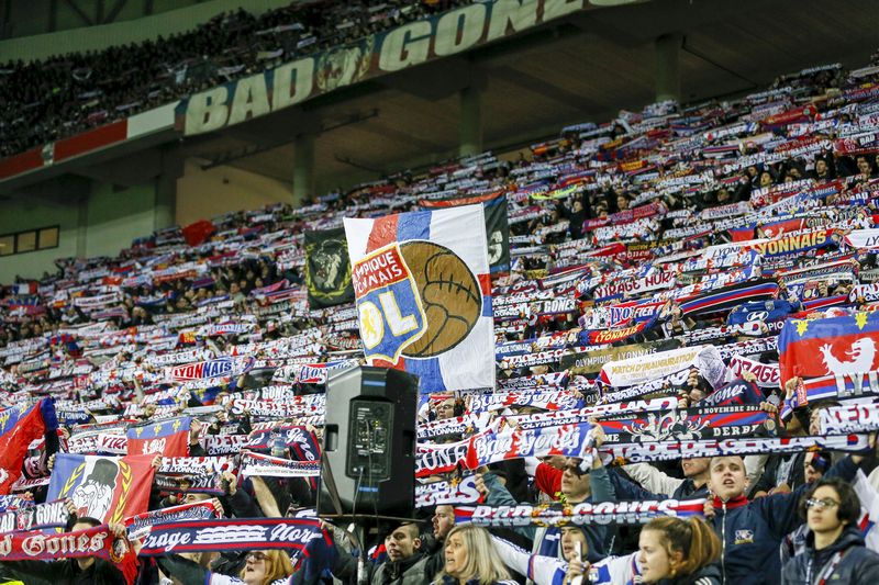 Fans wave during French Ligue 1 match between Olympique Lyon and Troyes at Lyon's brand new 50,000-seater stadium, January 9, 2016. u00e2u20acu201d Reuters pic