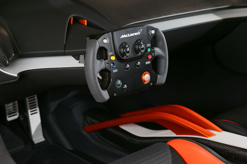 The traditional dashboard has been ditched in favour of a Head Up Display. — McLaren pic