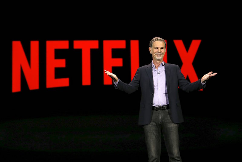 Reed Hastings, co-founder and CEO of Netflix, delivers a keynote address at the 2016 CES trade show in Las Vegas, Nevada January 6, 2016. u00e2u20acu201d Reuters pic