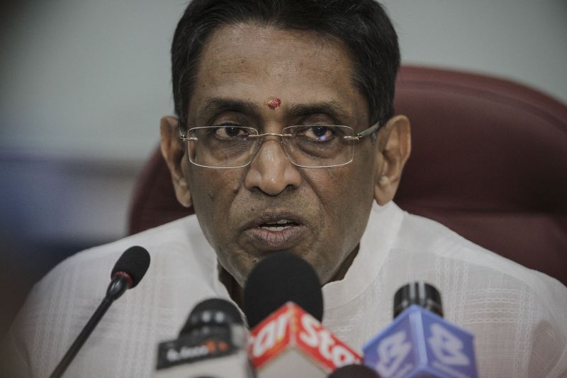 Datuk Seri Dr S. Subramaniam  speaks to the media after officiating the Thaipusam celebrations in Batu Caves, January 24, 2016. u00e2u20acu2022 Picture by Yusof Mat Isa