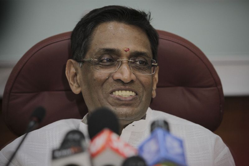 Datuk Seri Dr S. Subramaniam  speaks to the media after officiating the Thaipusam celebrations in Batu Caves, January 24, 2016. u00e2u20acu2022 Picture by Yusof Mat Isa