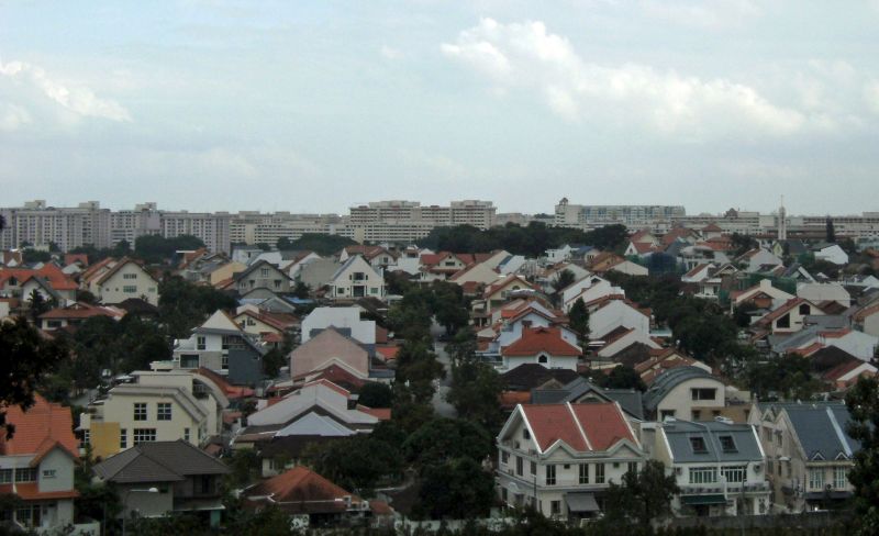A view of a private residential area (foreground) in Singapore in this December 19, 2008 file photo.  u00e2u20acu201d Reuters pic