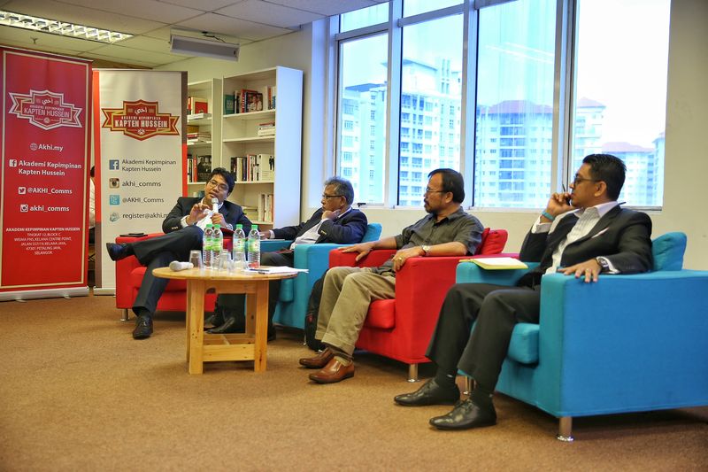 (From left) Firdaos Rosli, Datuk J Jayasiri, Prof Dr Jamal Othman and Tengku Muhammad Tasfiq at the 'Q & A Program on TPPA' held at Wisma PNS, Kelana Jaya, Petaling Jaya January 16, 2016. u00e2u20acu201d Picture by Saw Siow Feng