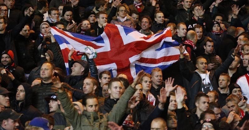 Ajax fans celebrate with a Great Britain flag during the Uefa Europa League Group Stage u00e2u20acu201d Group A match between Celtic and Ajax Amsterdam in Glasgow November 26, 2015. u00e2u20acu201d Reuters pic