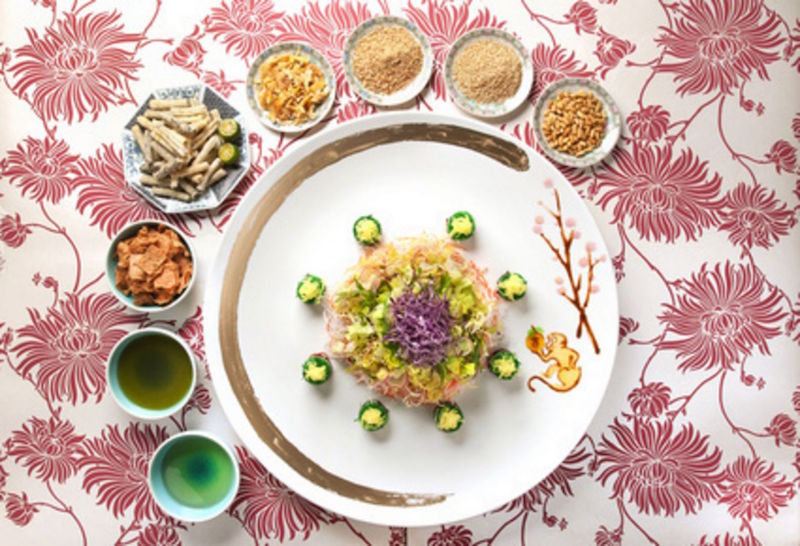 Min Jiangu00e2u20acu2122s crispy salmon skin lo hei is one of several creative options now that Goodwood Park Hotel has decided to take raw fish out of this yearu00e2u20acu2122s Lunar New Year yusheng. u00e2u20acu201d TODAY pic