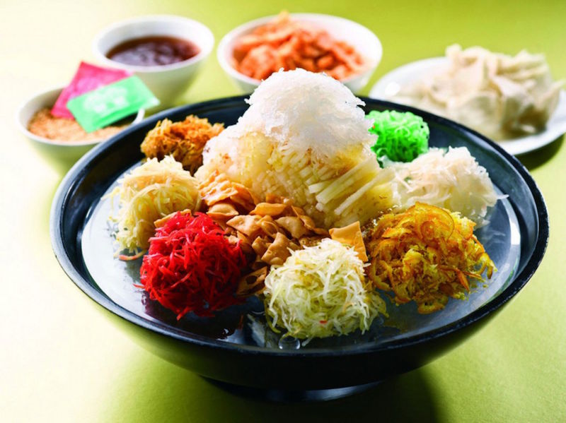 Another indulgent option sans raw fish is Summer Palace’s bird’s nest and pear yusheng. — TODAY pic