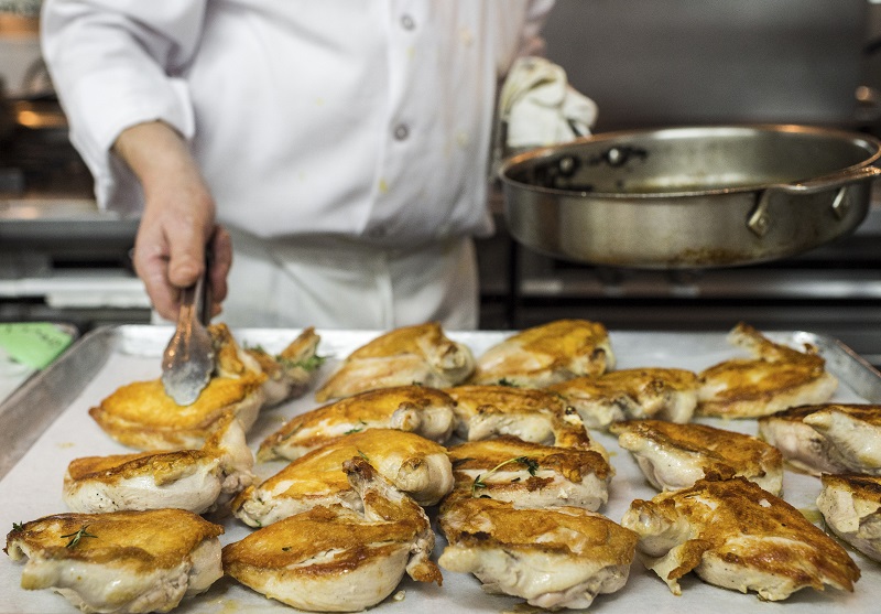 A demonstration of food preparation for Delta One international flights in New York, February 9, 2016. u00e2u20acu201d Picture by Daniel Krieger/The New York Times
