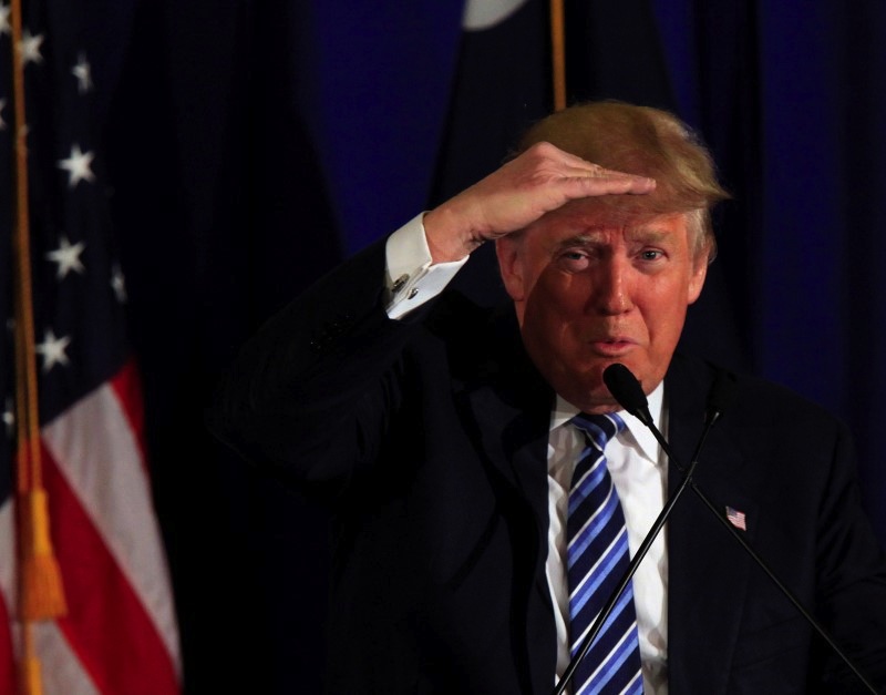 Donald Trump looks out over the crowd gathered at a rally at the Turtle Point Golf Club in Kiawah Island, South Carolina, February 18, 2016. u00e2u20acu201d Reuters pic