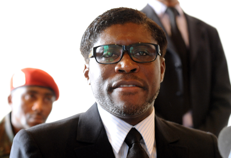 A picture taken on January 24, 2012 shows Teodoro Nguema Obiang Mangue, son of the Equatorial Guinea's President, in Mbini-Rio Benito, south of Bata. u00e2u20acu201d AFP pic