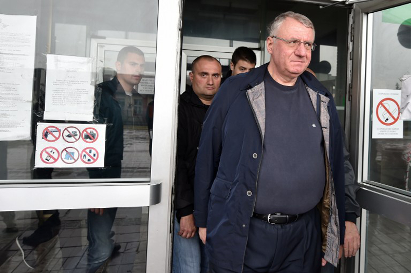 Serbian ultra nationalist Vojislav Seselj leaves the court in Belgrade on May 27, 2015. u00e2u20acu201d AFP pic