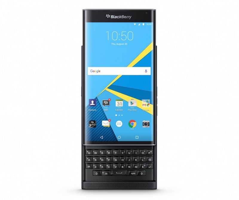 The Android-run BlackBerry Priv features a slide-out physical keyboard, a rarity in phones these days. u00e2u20acu201d Handout via TODAY