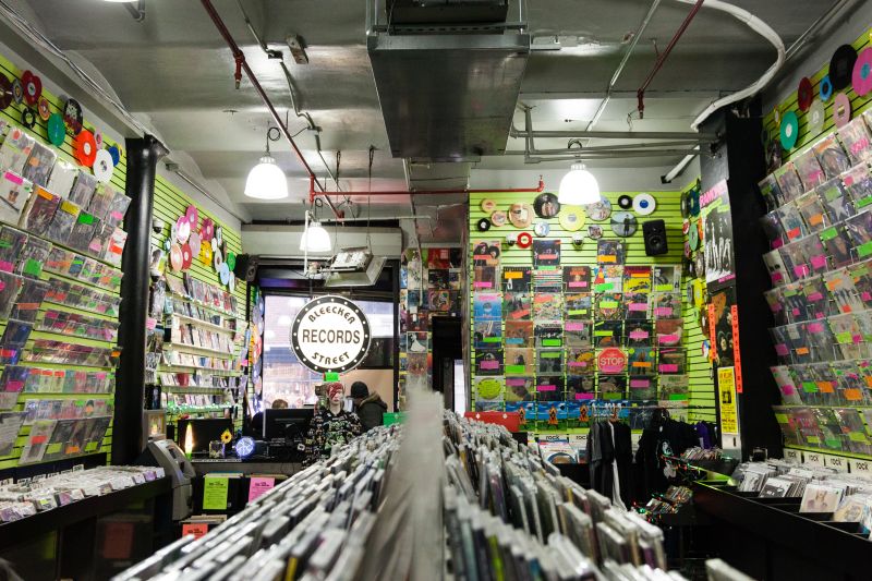 Bleecker Street Records in the Greenwich Village neighbourhood of New York.