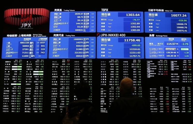 Visitors looks at an electronic board showing the Japan's Nikkei average at the Tokyo Stock Exchange in Tokyo, February 9, 2016. u00e2u20acu201d Reuters pic