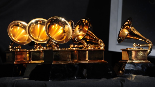 The six trophies for Adele are displayed backstage at the 54th Grammy Awards in Los Angeles, California in this February 12, 2012 file picture. u00e2u20acu201d AFP pic 