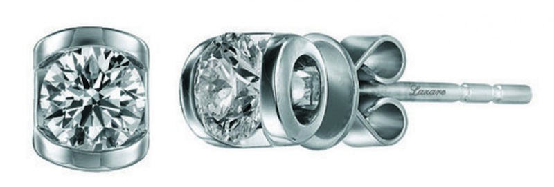 18K (750) White Gold 2 Lazare Round Brilliant Diamond 0.86ct earrings.u00c2u00a0u00e2u20acu201d TODAY pic