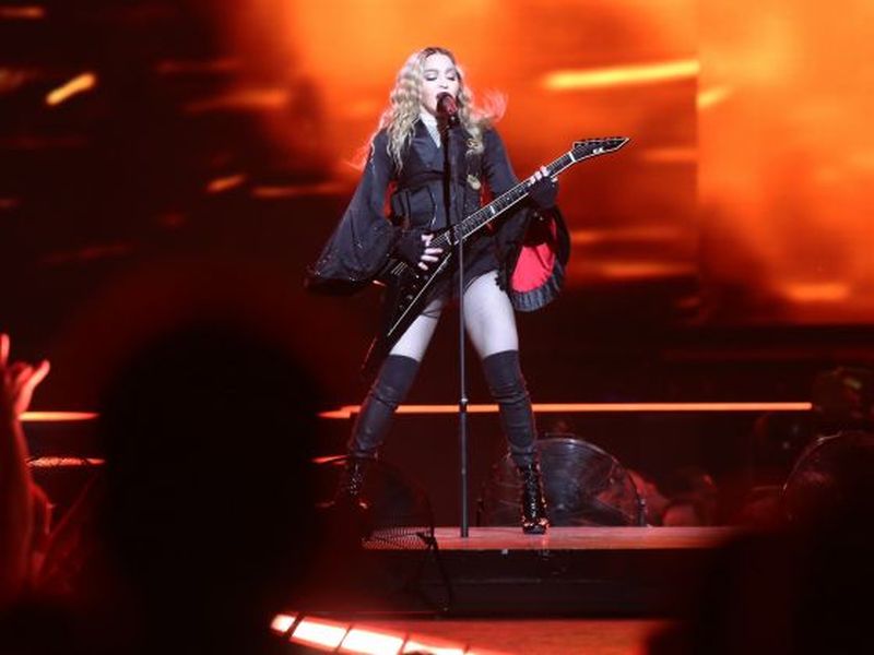 An estimated 25,000 fans watch the pop queen perform for the first time in Singapore. — TODAY pic