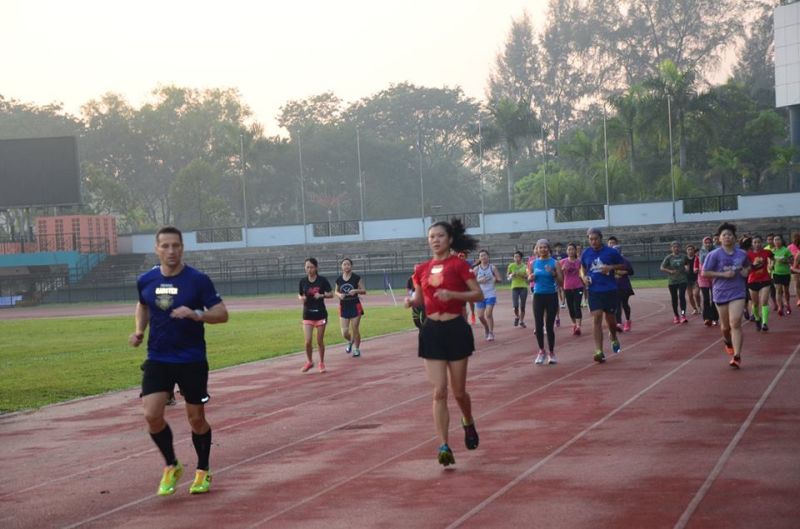 Here we go... runners at a Malaysia Women's Marathon running clinic being put through their paces. ― Picture courtesy of Malaysia Women's Marathon 2016