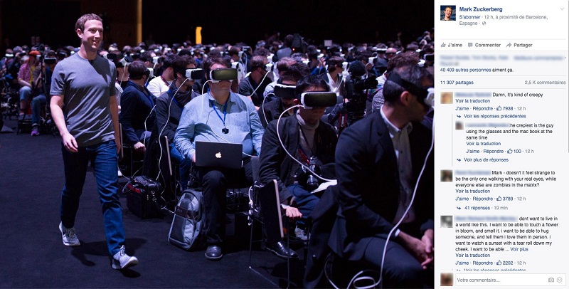 Mark Zuckerberg made a surprise appearance at Samsungu00e2u20acu2122s press conference ahead of Mobile World Congress 2016. u00e2u20acu201d Picture via Mark Zuckerberg Facebook page