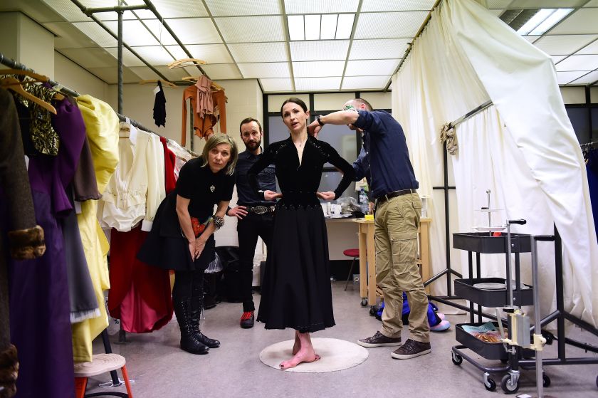 Anna Tsygankova (centre), principal dancer of the Dutch National Ballet, has a costume fitted during a rehearsal of u00e2u20acu02dcMata Hariu00e2u20acu2122, a ballet based on the life of the Dutch spy and dancer Mata Hari, at the Dutch National Ballet in Amsterdam, on January 19