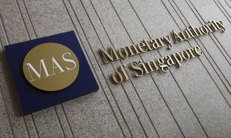 The Monetary Authority of Singapore (MAS) building in Singapore February 21, 2013 file photo. Possibility of monetary policy easing at scheduled policy review in April rising, analysts say, owing to weak economic data. REUTERS/Edgar Su