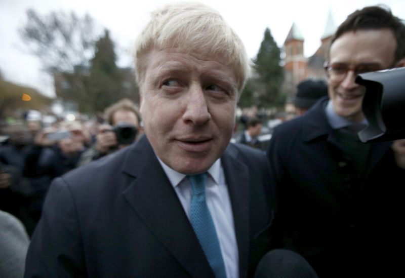 London Mayor Boris Johnson speaks to the media in front of his home in London February 21, 2016, on Britainu00e2u20acu2122s referendum on European Union membership on June 23. REUTERS/Peter Nicholls