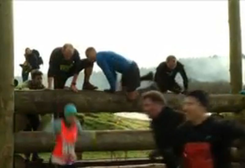 Screen grab from the Reuters video on the Tough Guy race.n