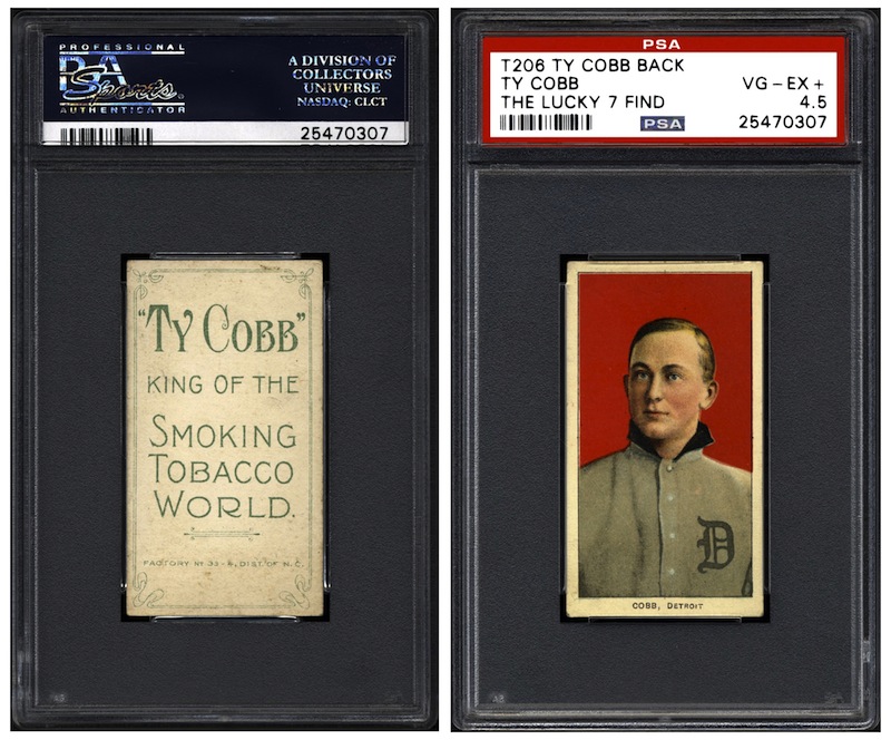 The front and back of a rare T206 Ty Cobb baseball card, one of the recently discovered 'The Lucky 7 Find' cards that were authenticated. u00e2u20acu201d Reuters pic
