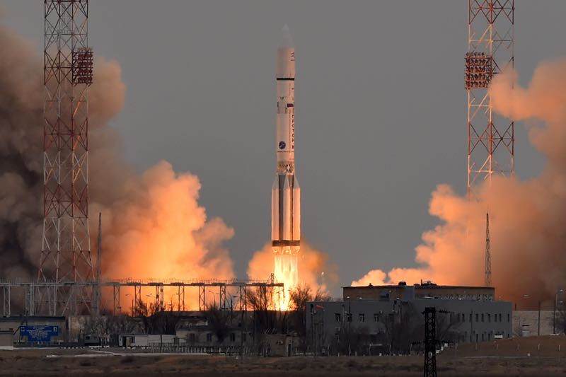 A Russian Proton-M rocket carrying the ExoMars 2016 spacecraft blasts off from the launch pad at the Russian-leased Baikonur cosmodrome on March 14, 2016. u00e2u20acu2022 AFP pic