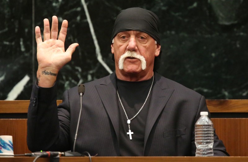 Terry Bollea, aka Hulk Hogan, takes the oath in court during his trial against Gawker Media, in St Petersburg, Florida March 8, 2016. u00e2u20acu201d Reuters picn