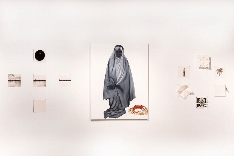 ‘Dari ketiadaan sampai ke sini’ series by Poodien (left to right) : ‘Ada’ (ink on paper), ‘Wan’ (oil on canvas), ‘Tiada’ (ink on paper). — Picture courtesy of Poodien