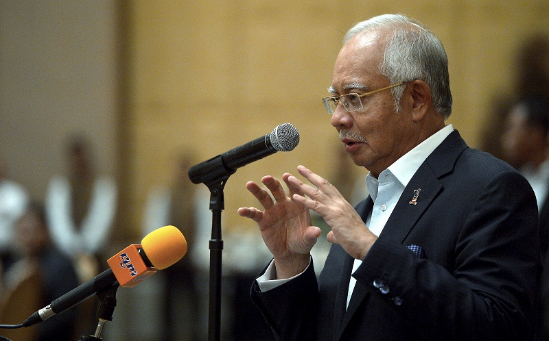 Prime Minister Datuk Seri Najib Tun Razak delivers a speech during a gathering of Malaysian professionals and students in conjunction with his working visit to Saudi Arabia on March 2, 2016. u00e2u20acu201d Bernama pic